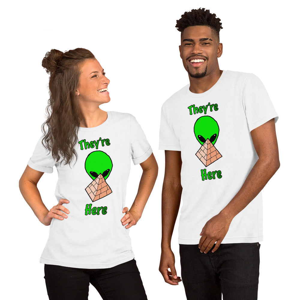 Green Alien Pyramid Short-Sleeve Unisex T-Shirt