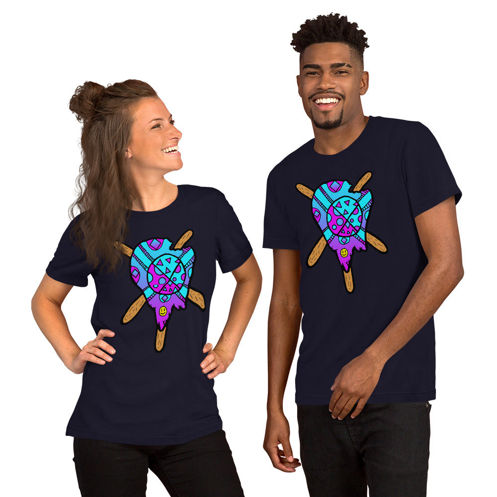 Blue and Purple Melted Popsicle Short-Sleeve Unisex T-Shirt