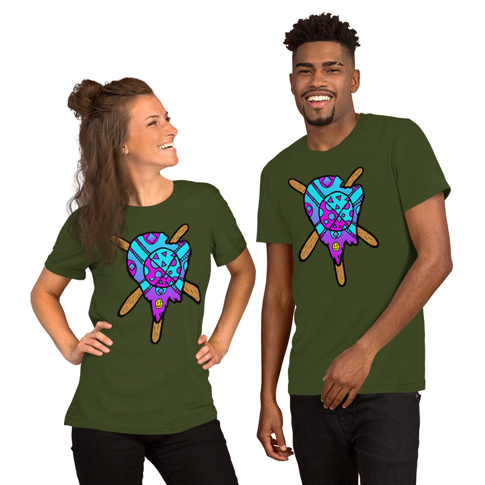 Blue and Purple Melted Popsicle Short-Sleeve Unisex T-Shirt