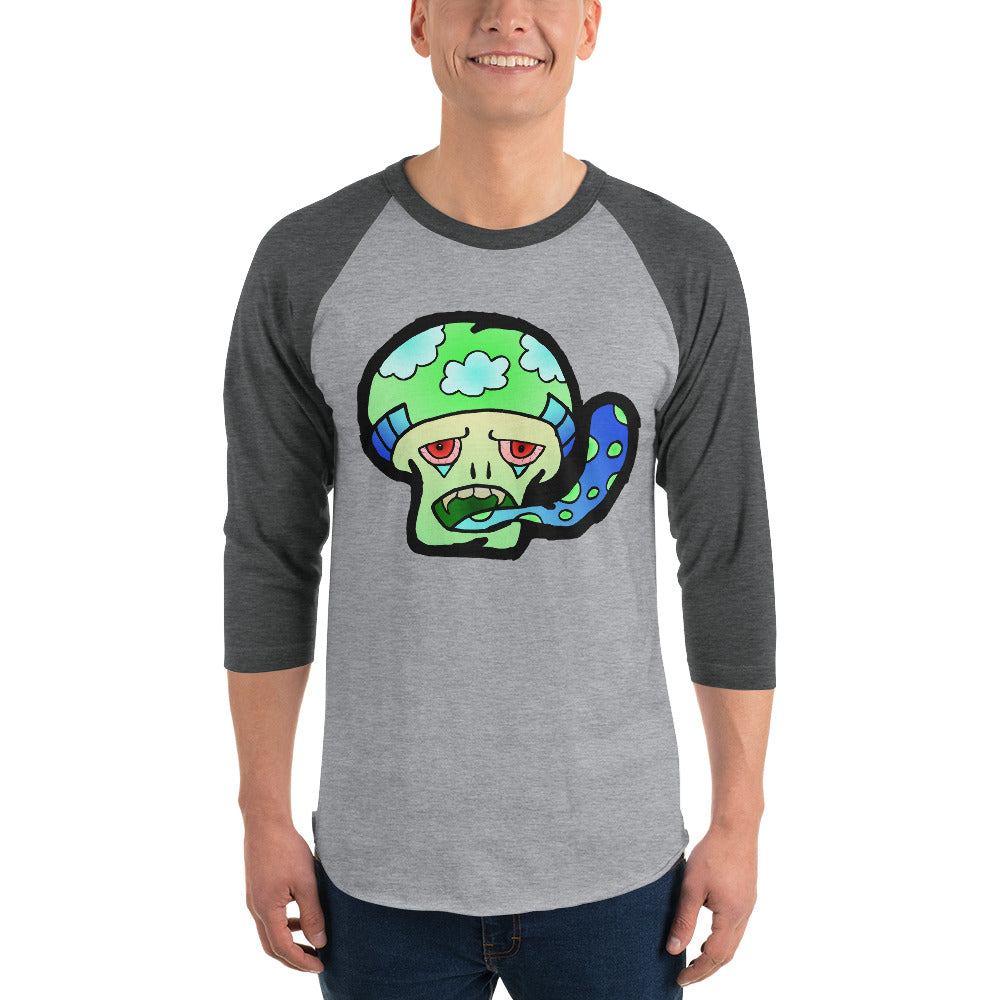 Green Shroom 3/4 sleeve raglan shirt