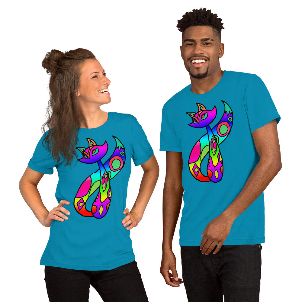 Rainbow Cat Short-Sleeve Unisex T-Shirt