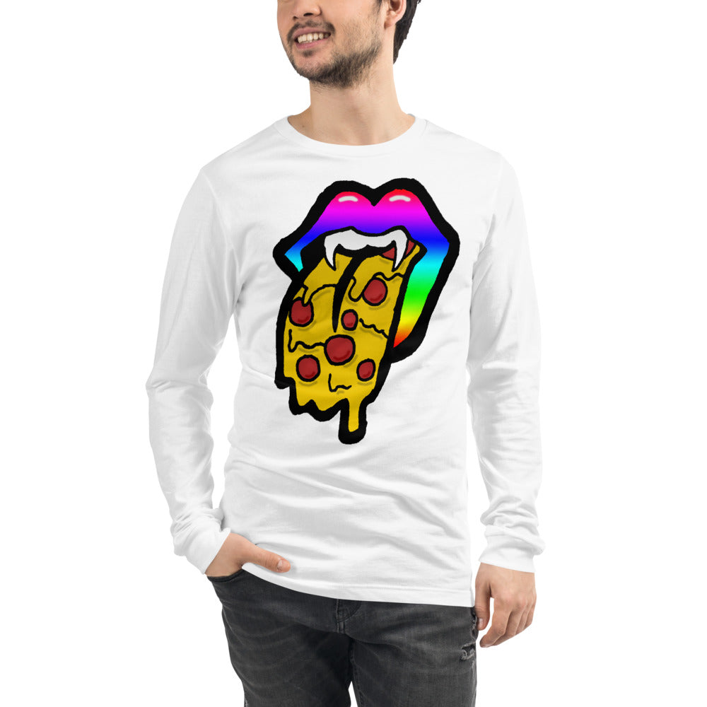 Rainbow Pizza Tongue Unisex Long Sleeve Tee