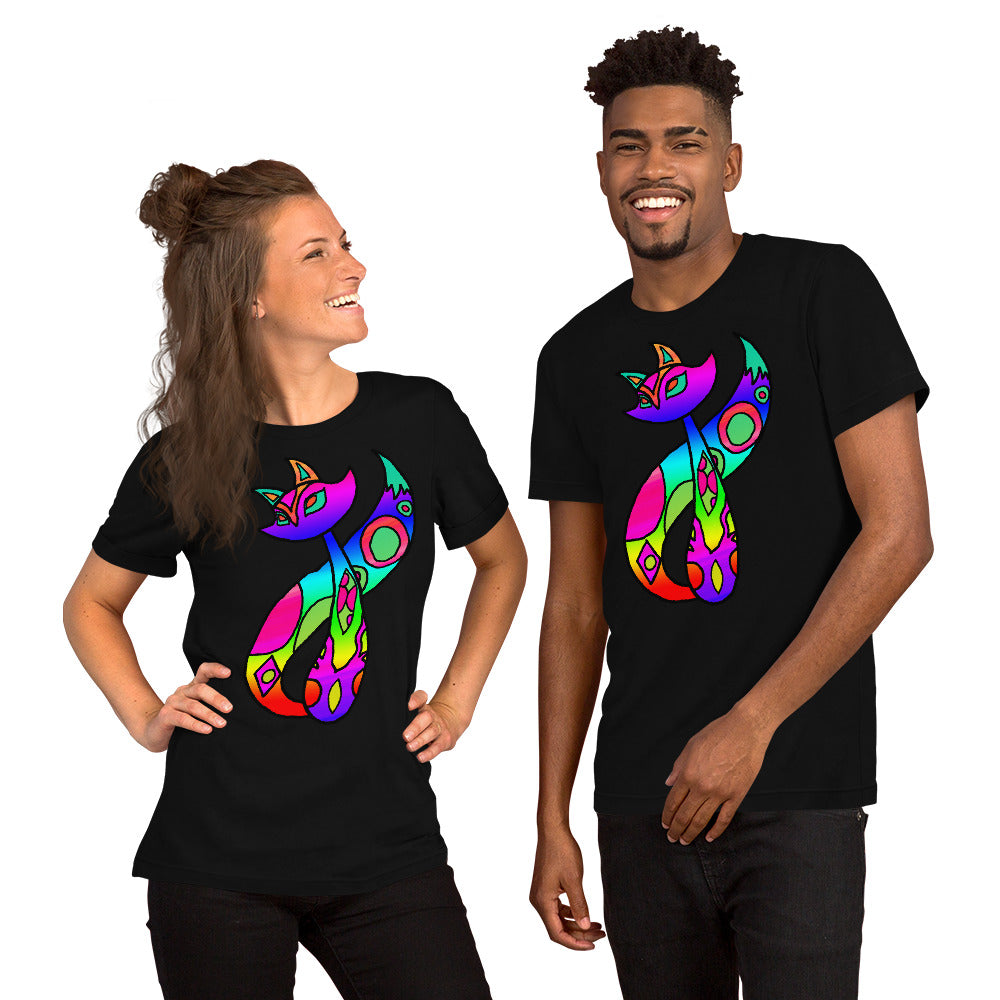 Rainbow Cat Short-Sleeve Unisex T-Shirt