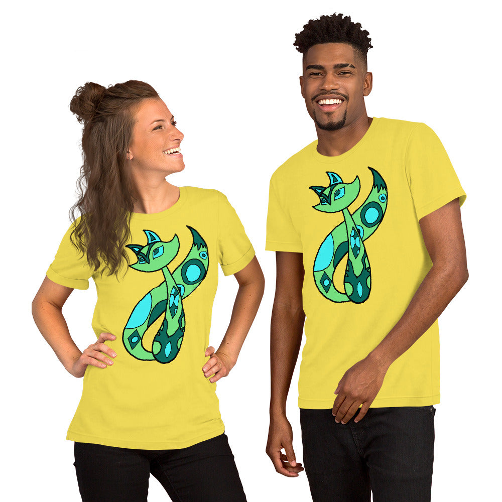 Green Cat Short-Sleeve Unisex T-Shirt