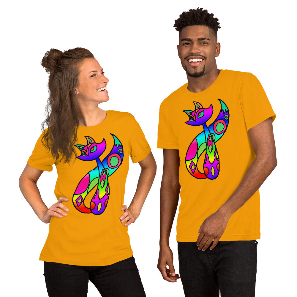 Rainbow Cat Short-Sleeve Unisex T-Shirt