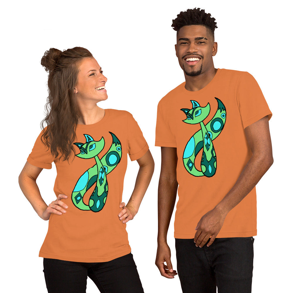 Green Cat Short-Sleeve Unisex T-Shirt