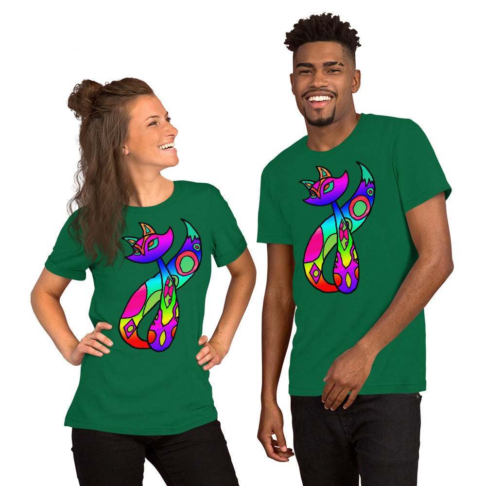 Rainbow Cat Short-Sleeve Unisex T-Shirt