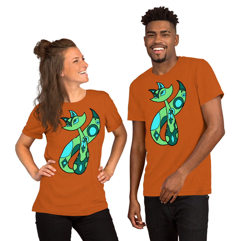 Green Cat Short-Sleeve Unisex T-Shirt