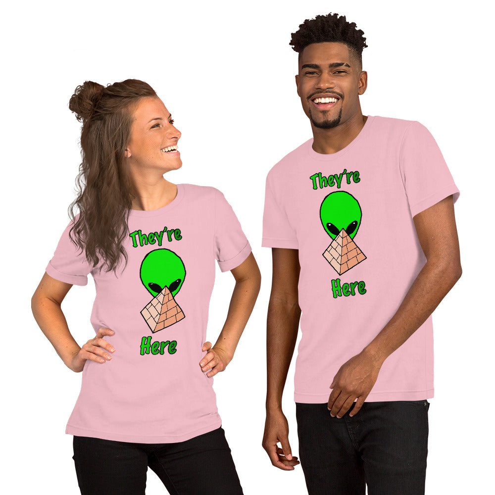 Green Alien Pyramid Short-Sleeve Unisex T-Shirt