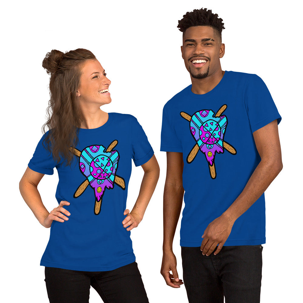 Blue and Purple Melted Popsicle Short-Sleeve Unisex T-Shirt