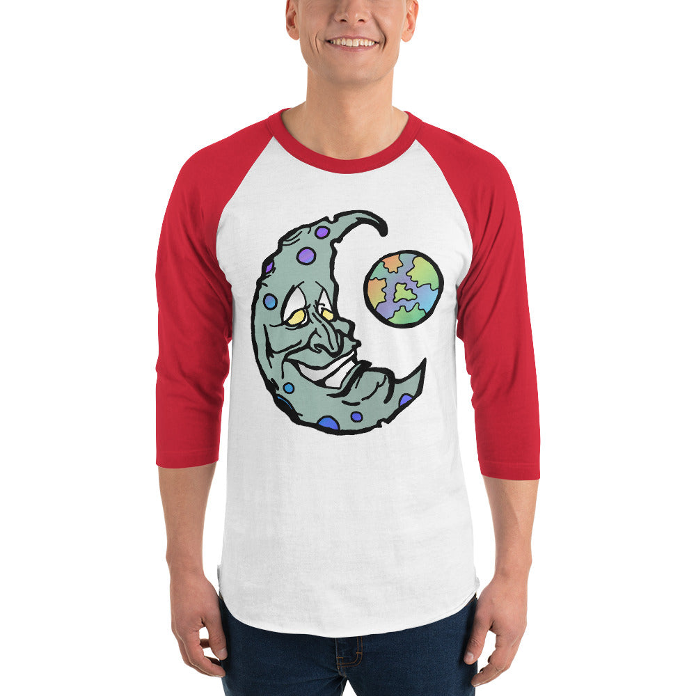 Green Moon 3/4 sleeve raglan shirt