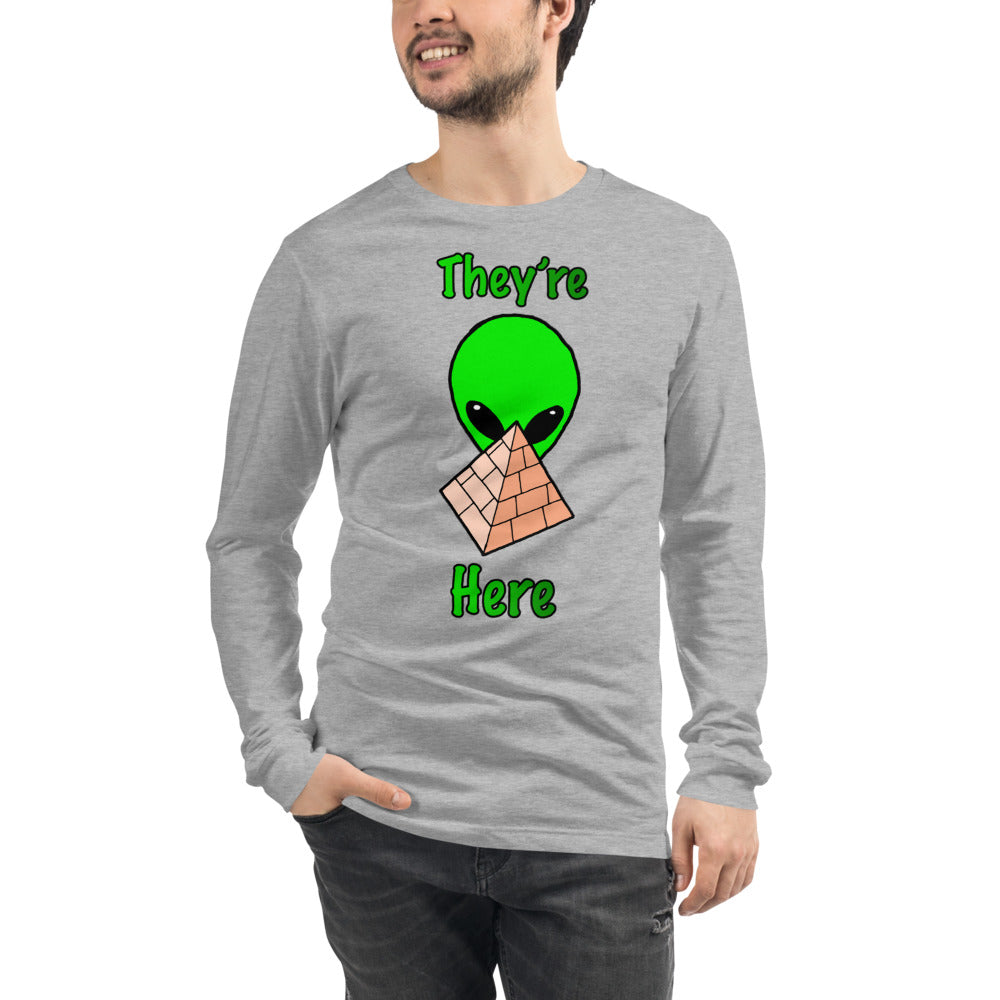 Green Alien Pyramid Unisex Long Sleeve Tee