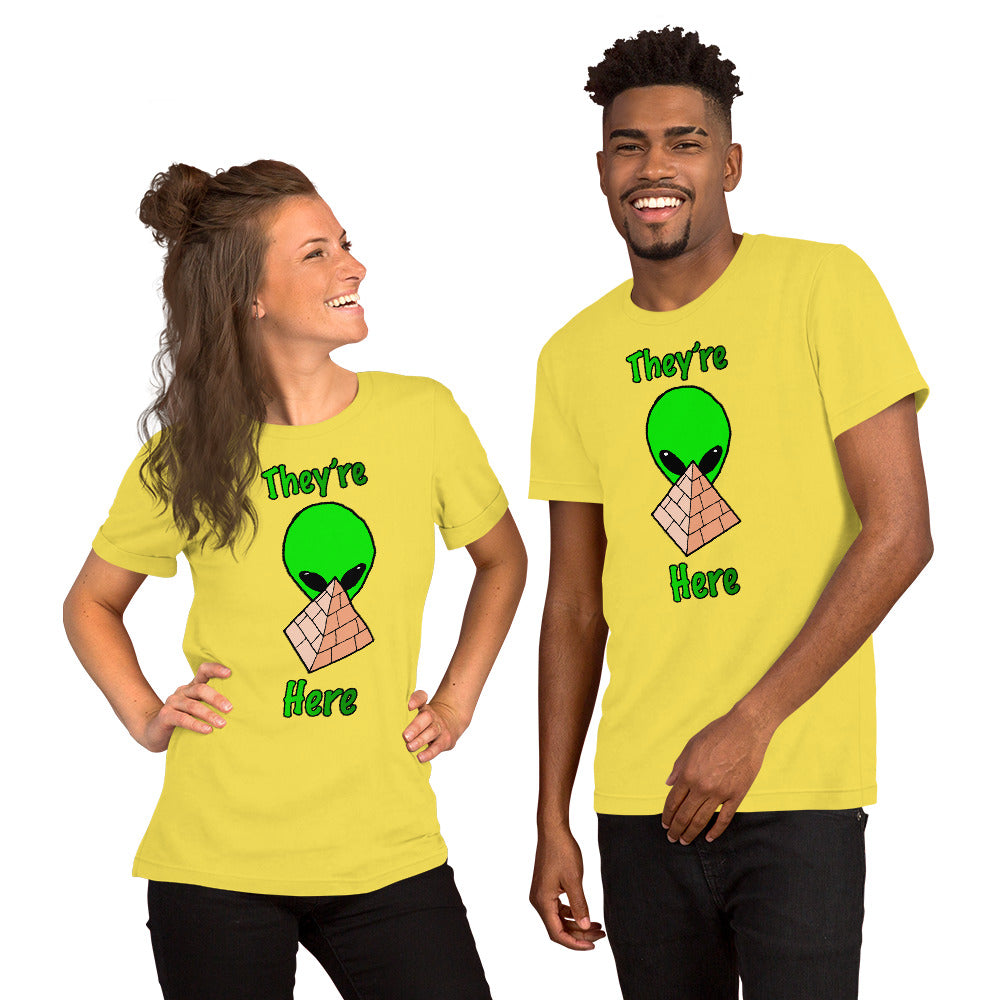 Green Alien Pyramid Short-Sleeve Unisex T-Shirt