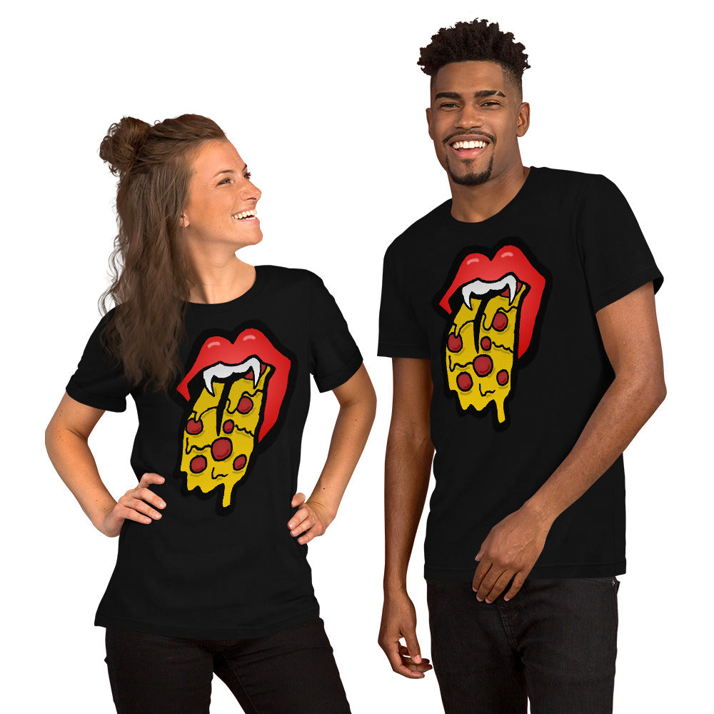 Red Pizza Tongue Short-Sleeve Unisex T-Shirt