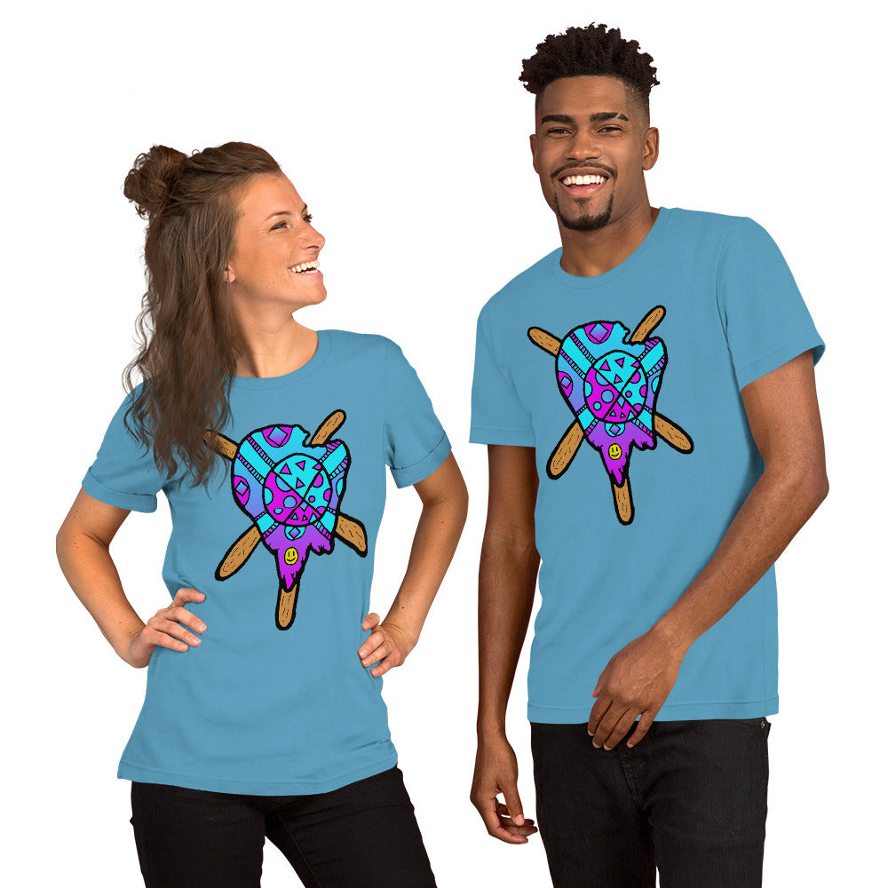 Blue and Purple Melted Popsicle Short-Sleeve Unisex T-Shirt