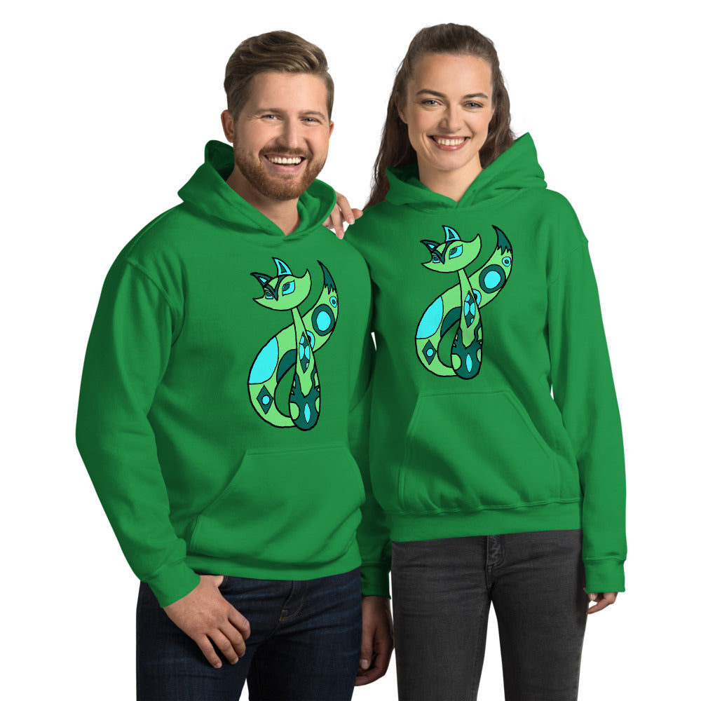 Green Cat Unisex Hoodie