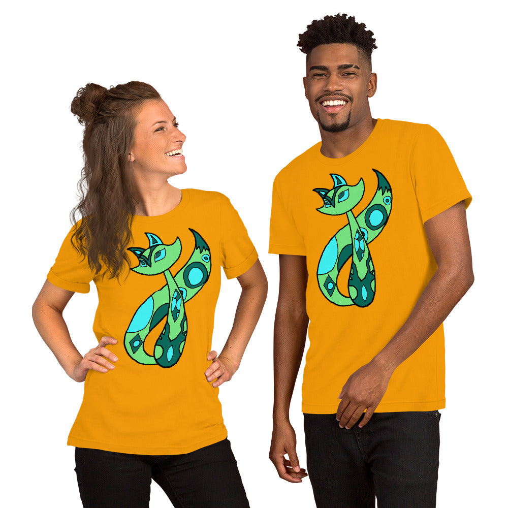 Green Cat Short-Sleeve Unisex T-Shirt