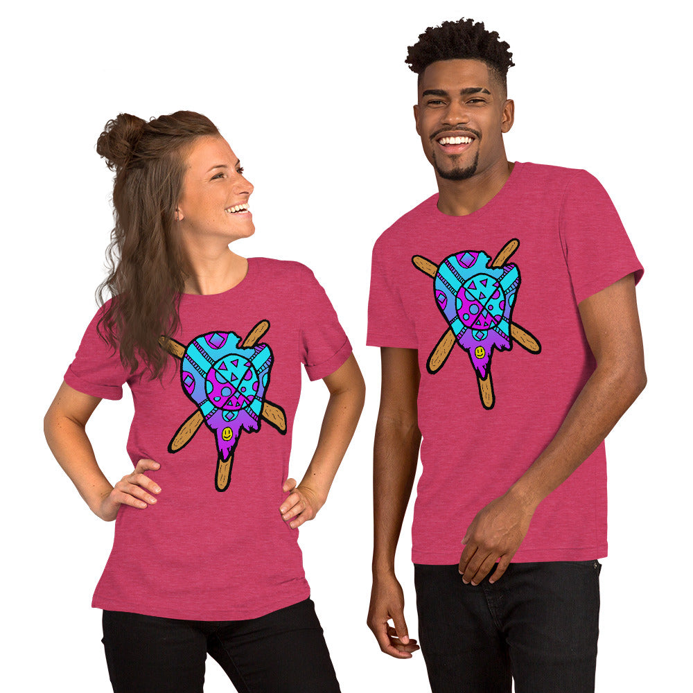 Blue and Purple Melted Popsicle Short-Sleeve Unisex T-Shirt