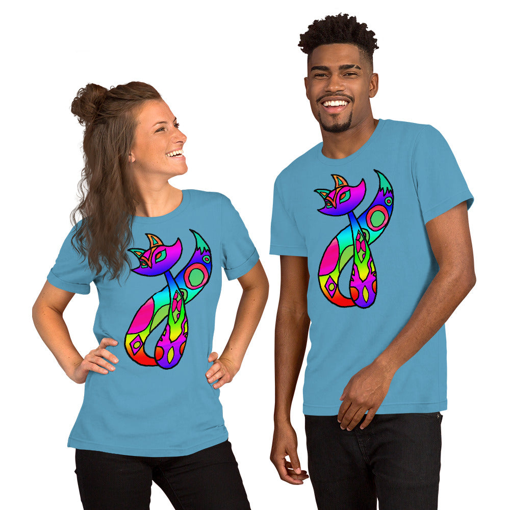 Rainbow Cat Short-Sleeve Unisex T-Shirt