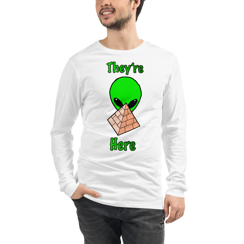 Green Alien Pyramid Unisex Long Sleeve Tee