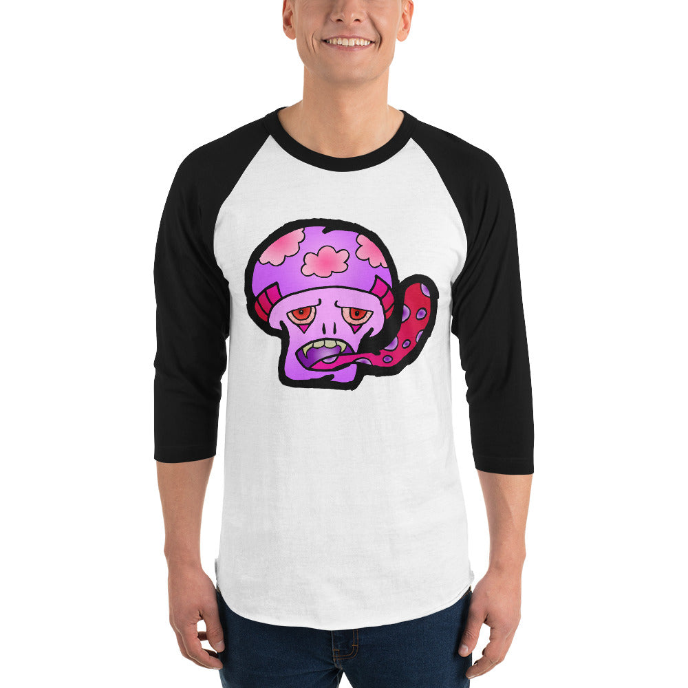 Pink Shroom 3/4 sleeve raglan shirt