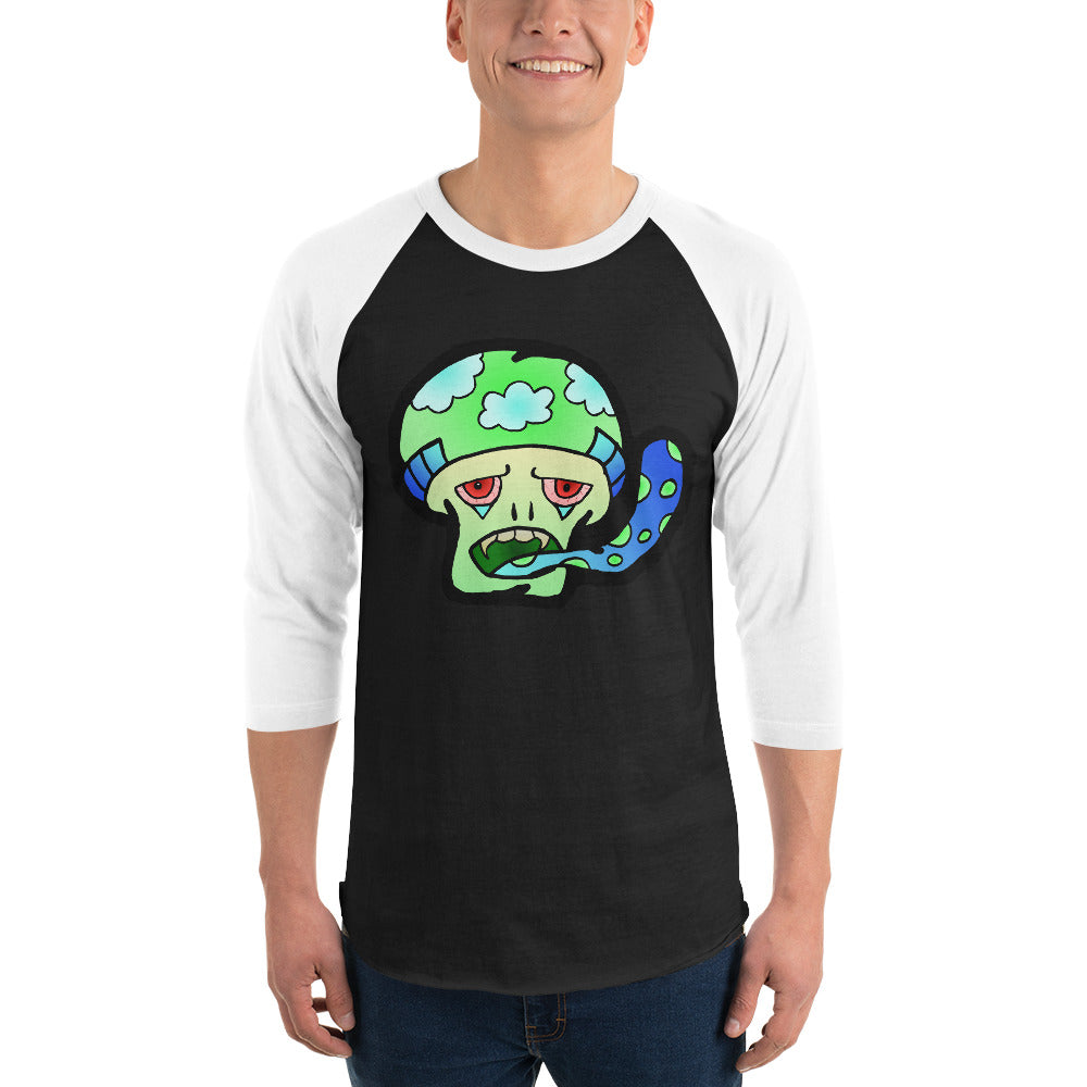 Green Shroom 3/4 sleeve raglan shirt