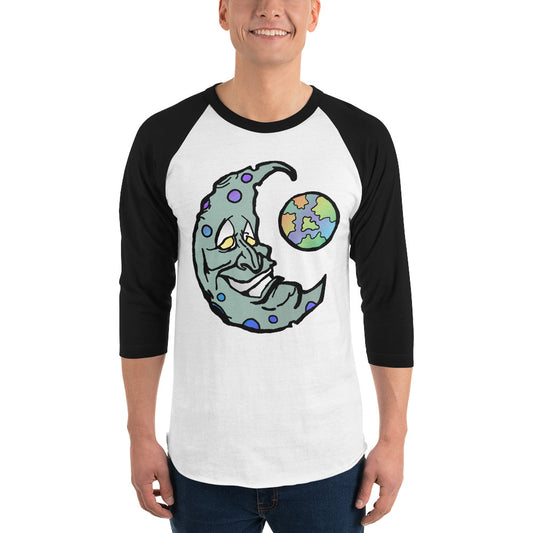 Green Moon 3/4 sleeve raglan shirt