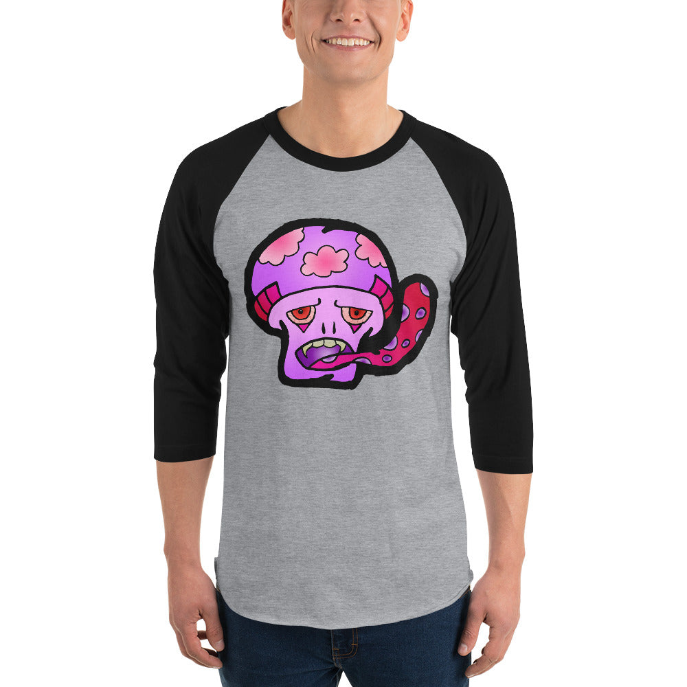 Pink Shroom 3/4 sleeve raglan shirt