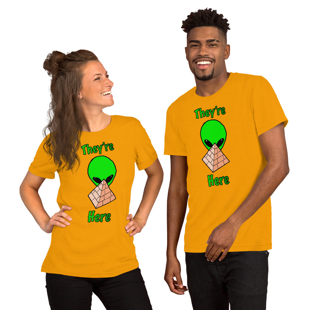 Green Alien Pyramid Short-Sleeve Unisex T-Shirt