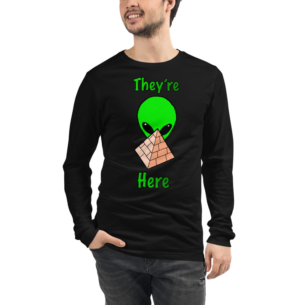 Green Alien Pyramid Unisex Long Sleeve Tee