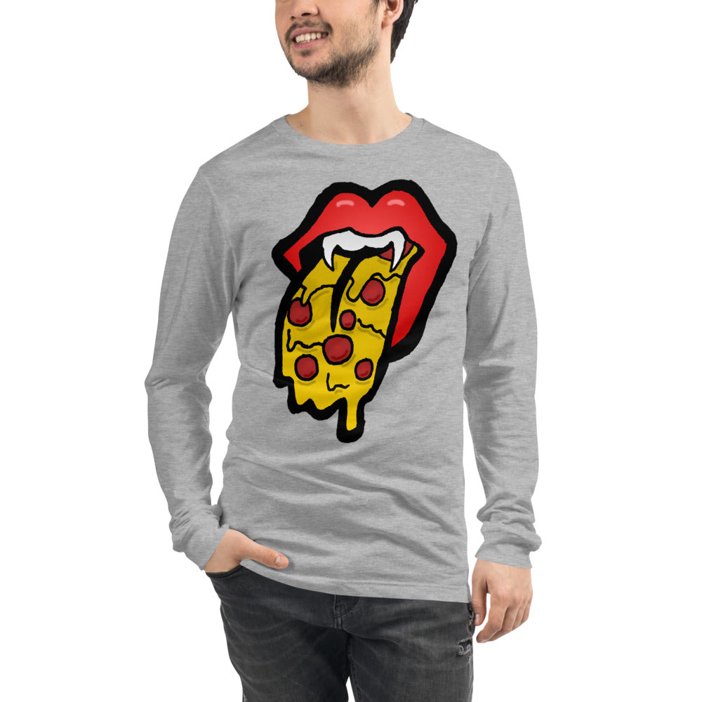 Red Pizza Tongue Unisex Long Sleeve Tee