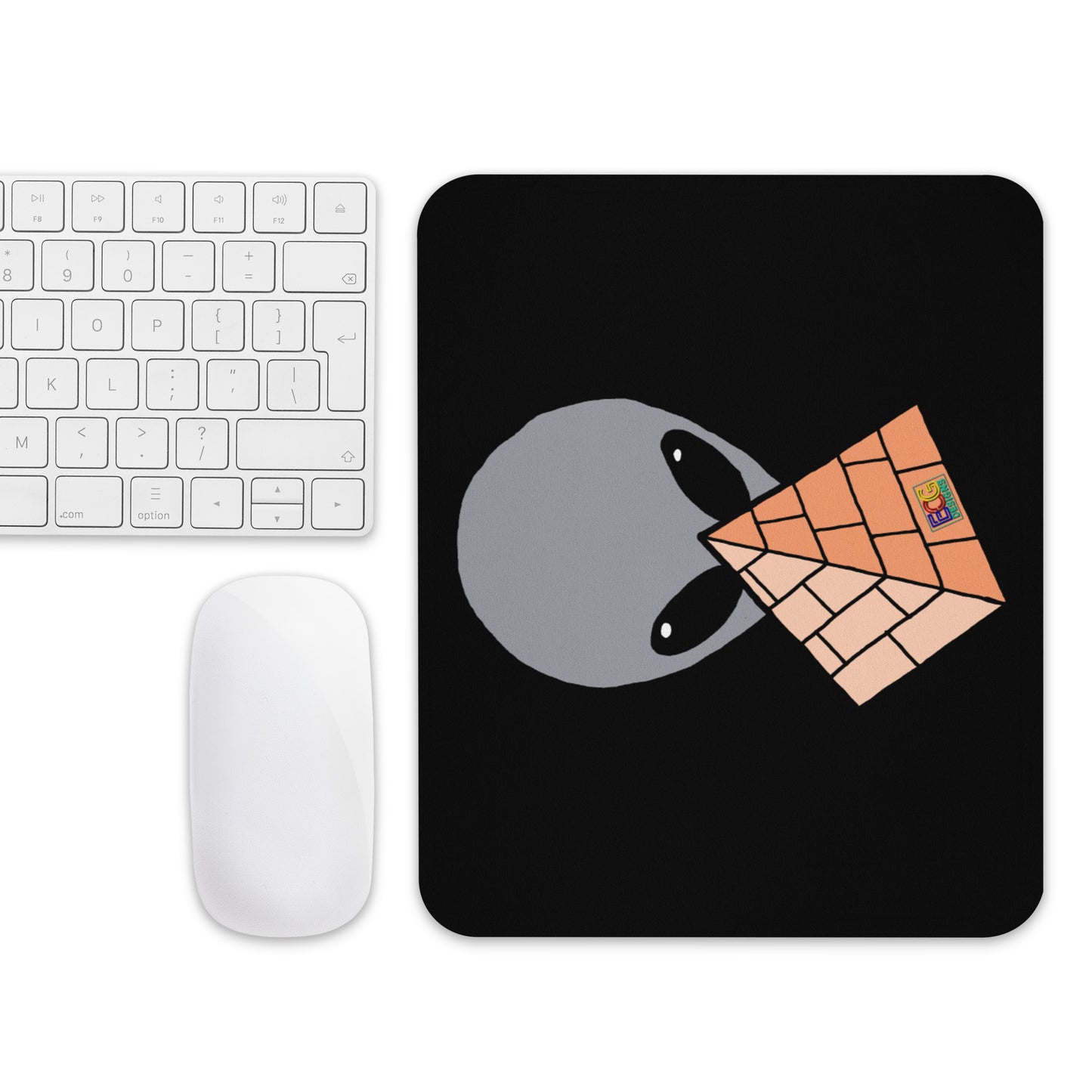 Gray Alien Pyramid Mouse pad