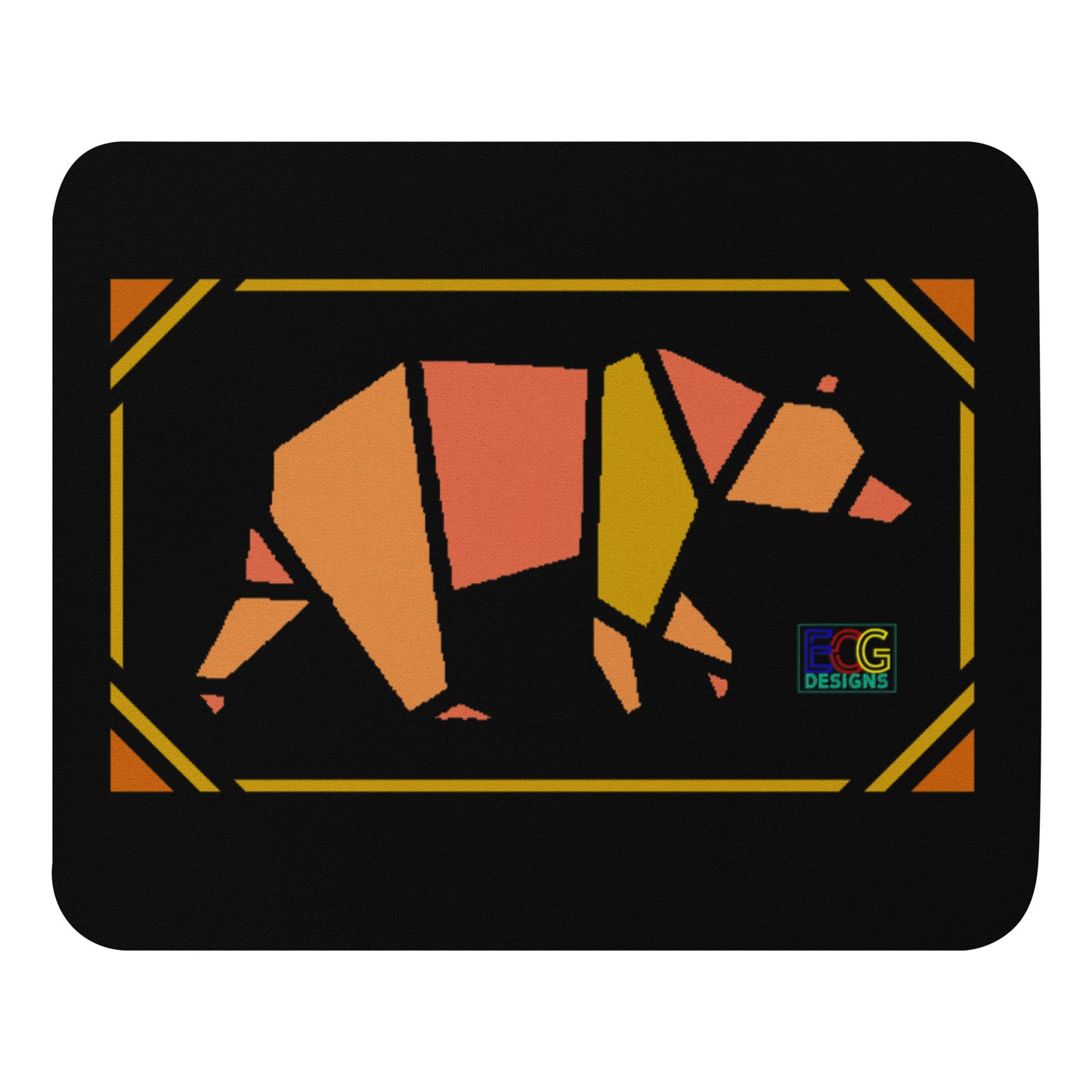 Orange Box Bear Mouse pad