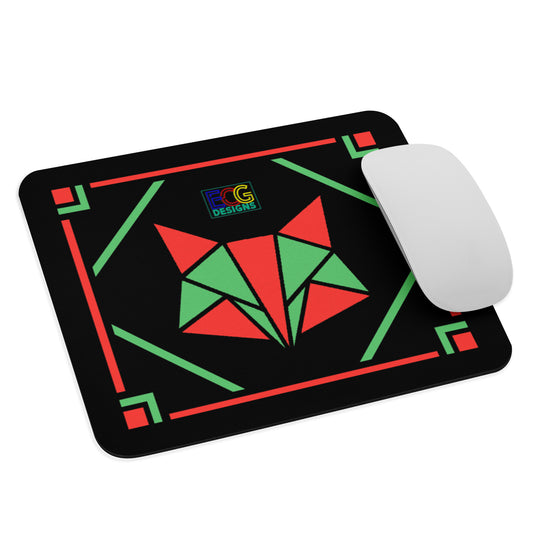 Red and Green Box Fox Mouse pad