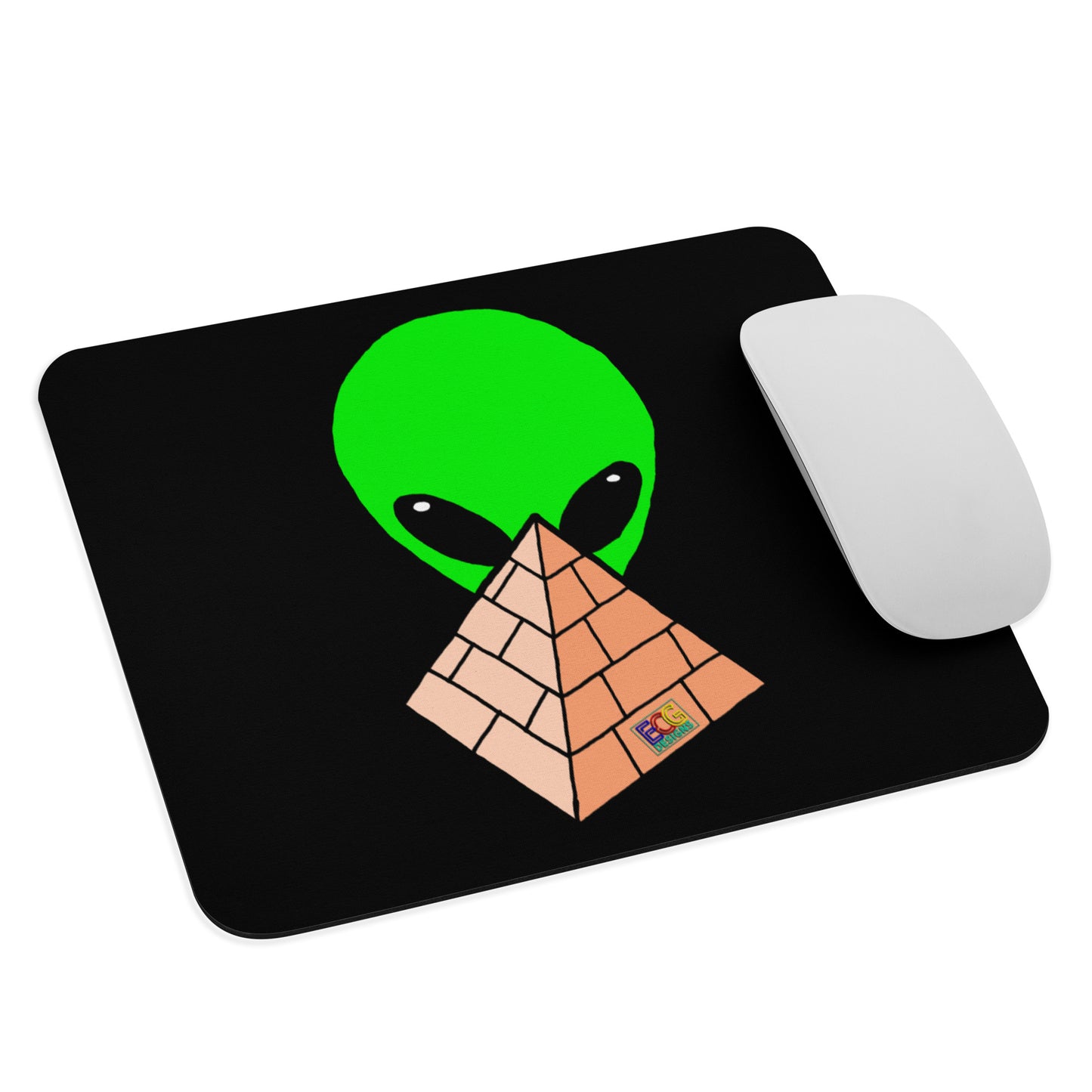 Green Alien Pyramid Mouse pad