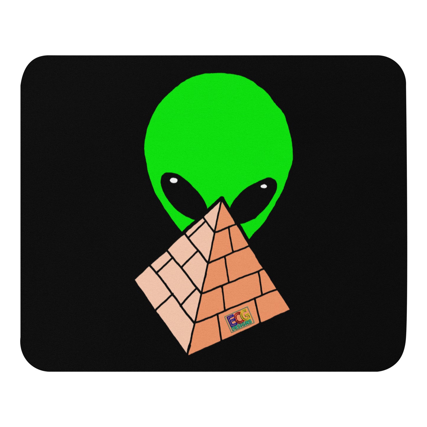 Green Alien Pyramid Mouse pad