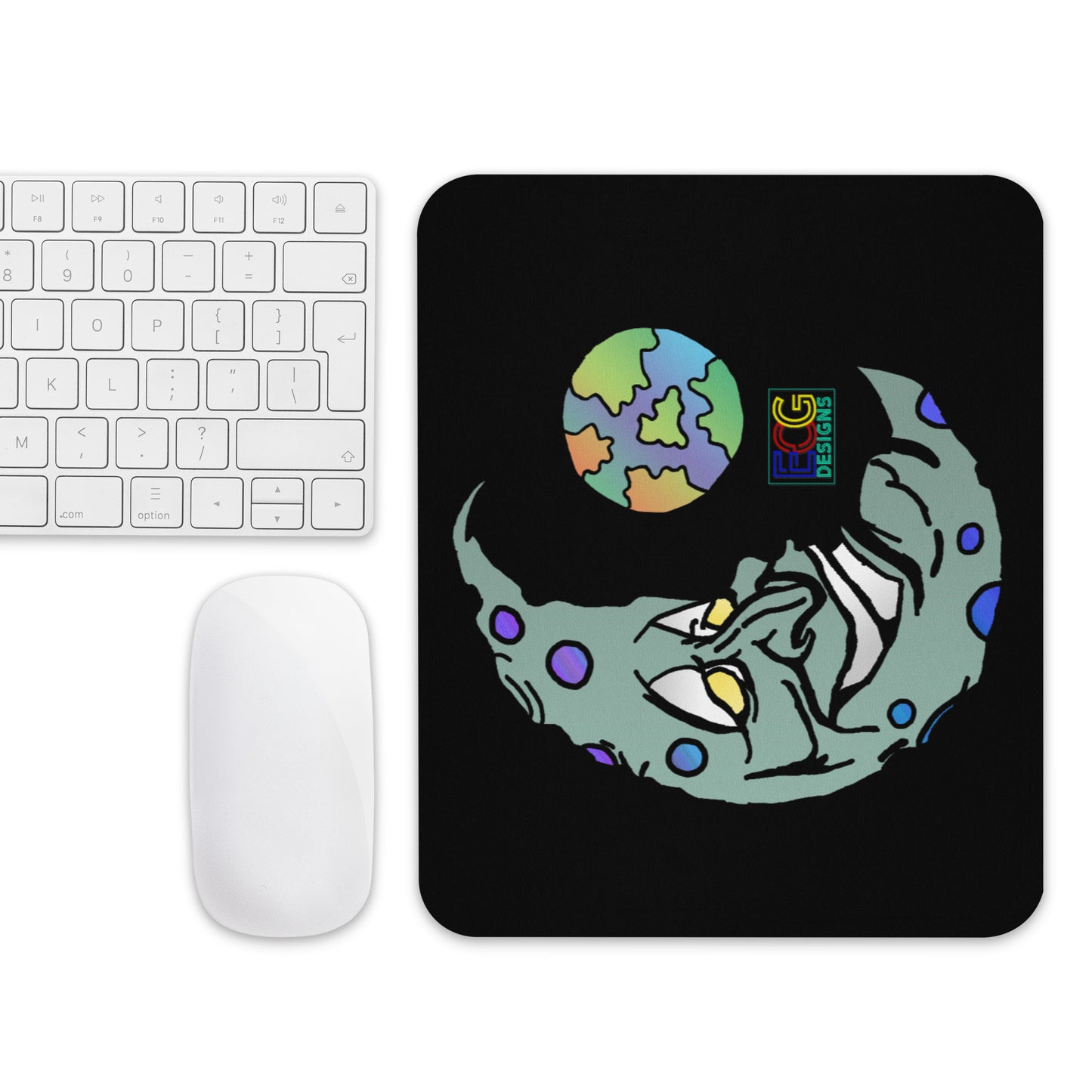 Green Moon Mouse pad