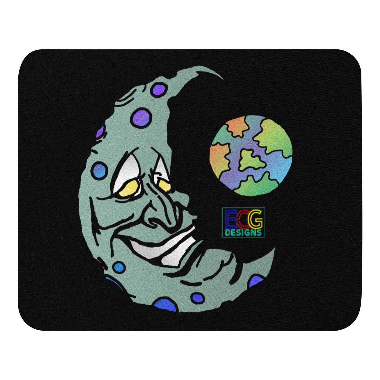 Green Moon Mouse pad