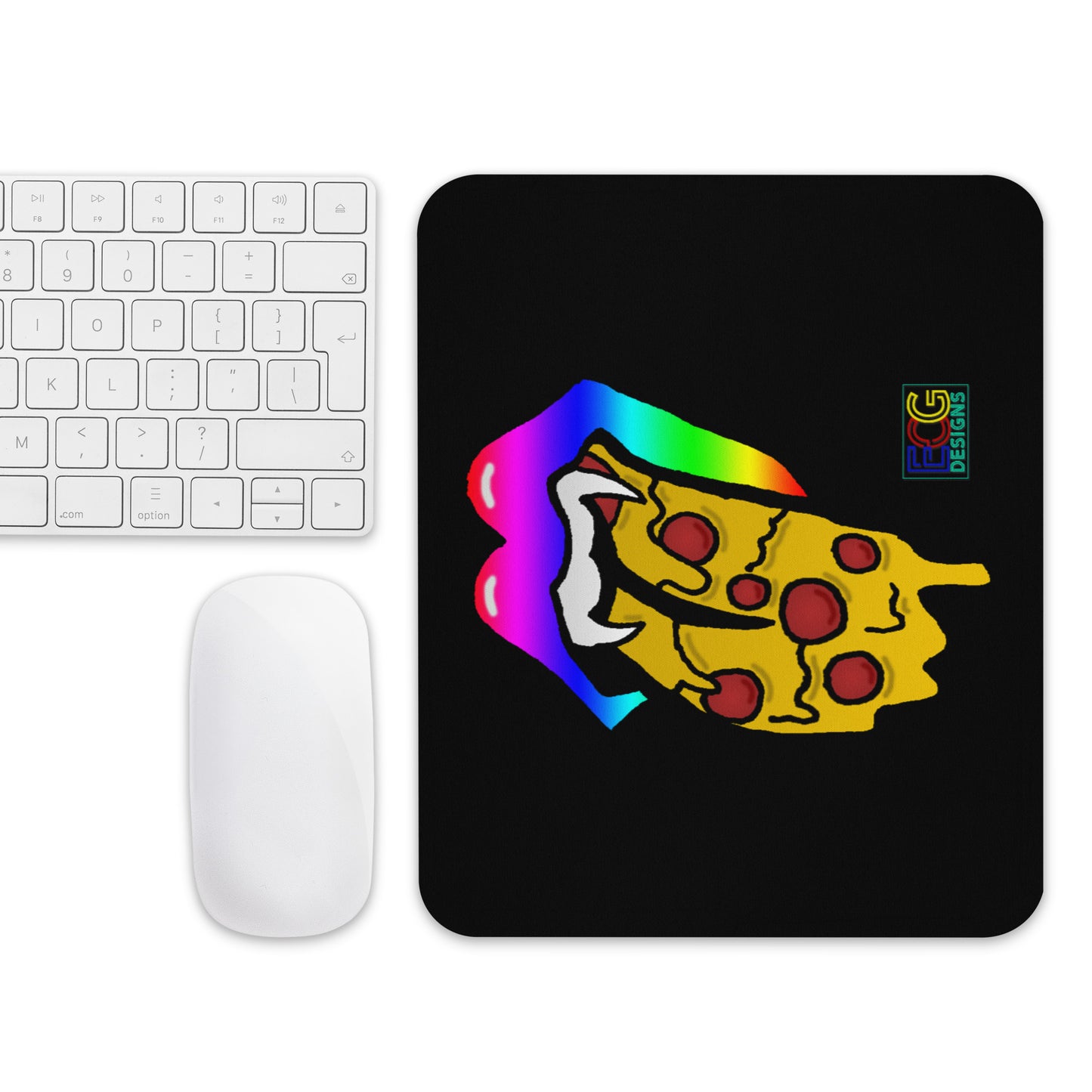 Rainbow Pizza Tongue Mouse pad