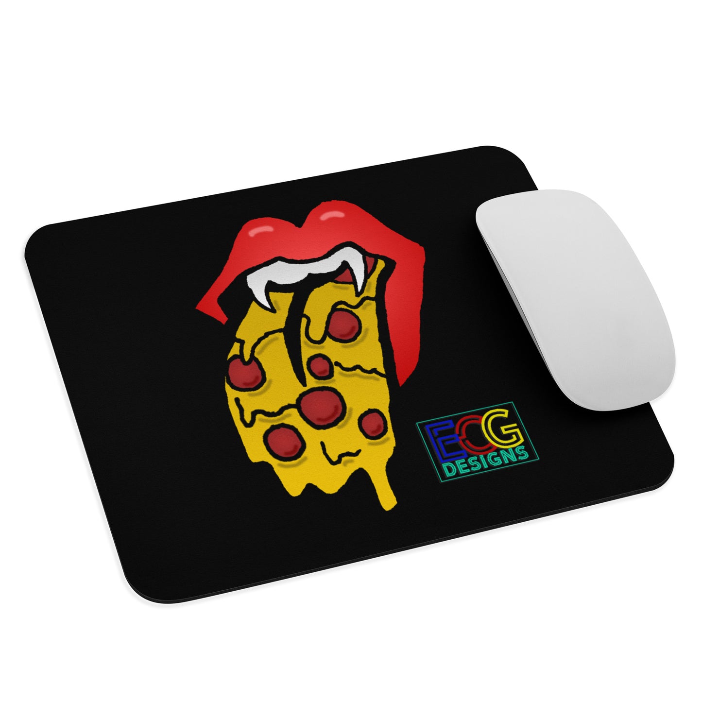 Red Pizza TongueMouse pad