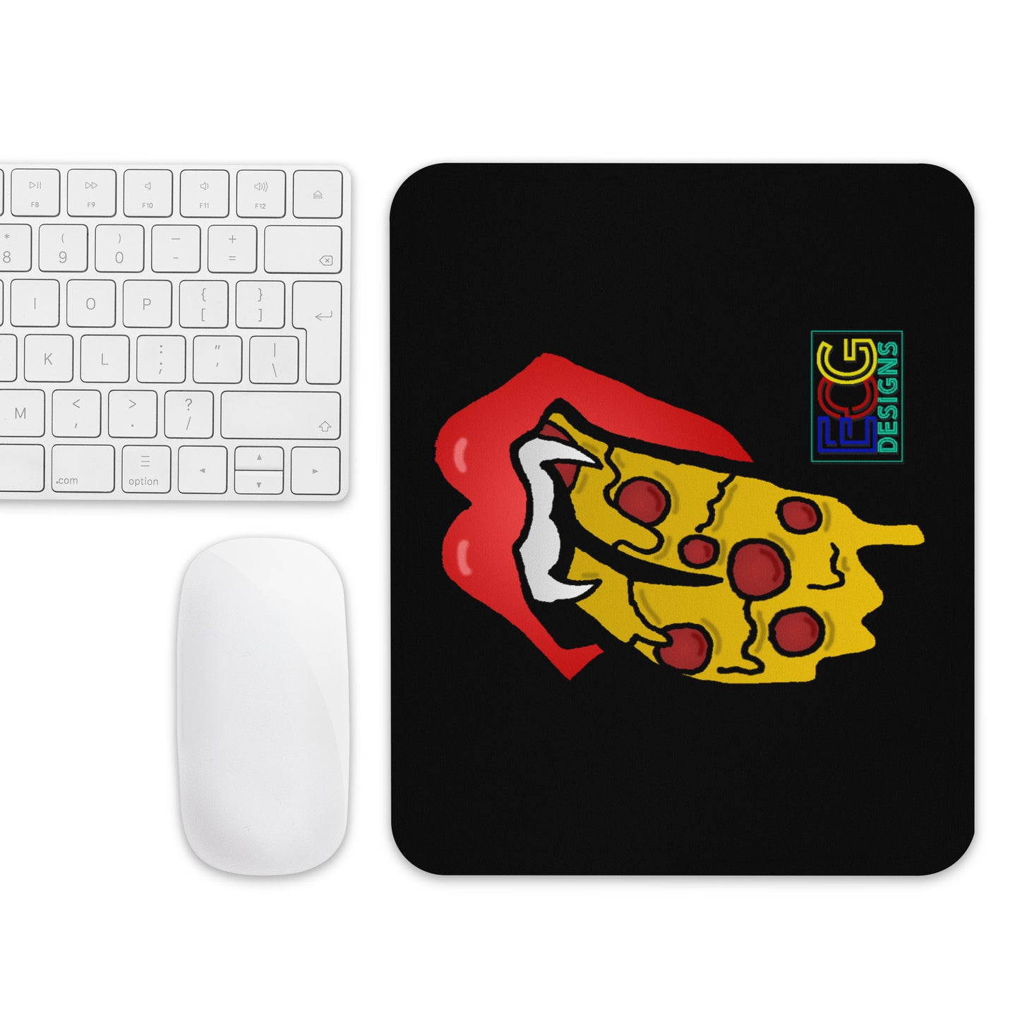 Red Pizza TongueMouse pad