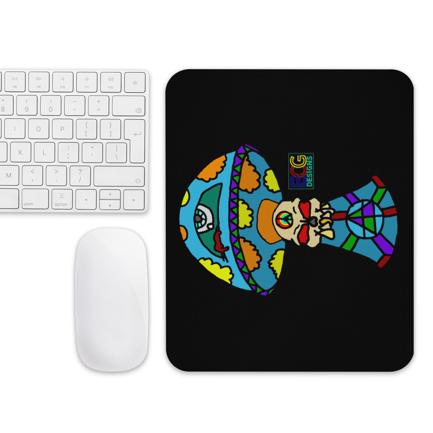 Multicolored Skull Shroom Mouse pad