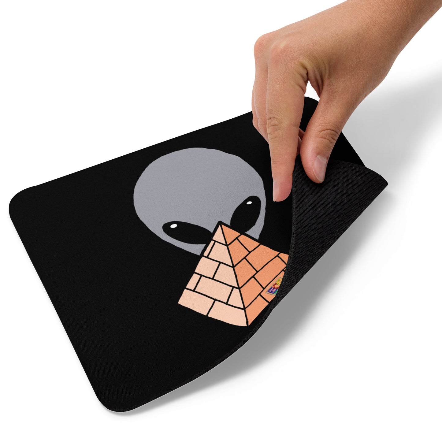 Gray Alien Pyramid Mouse pad