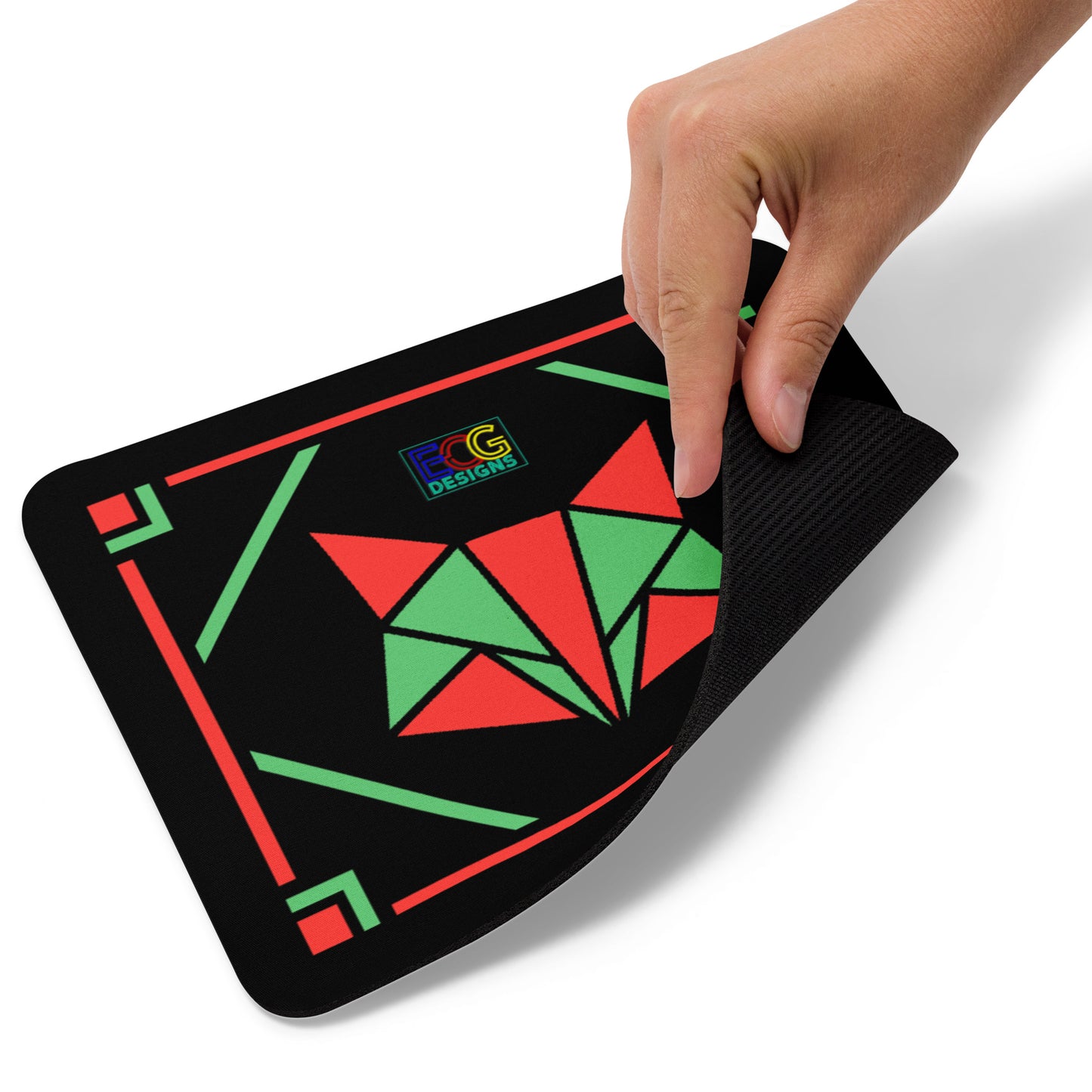 Red and Green Box Fox Mouse pad