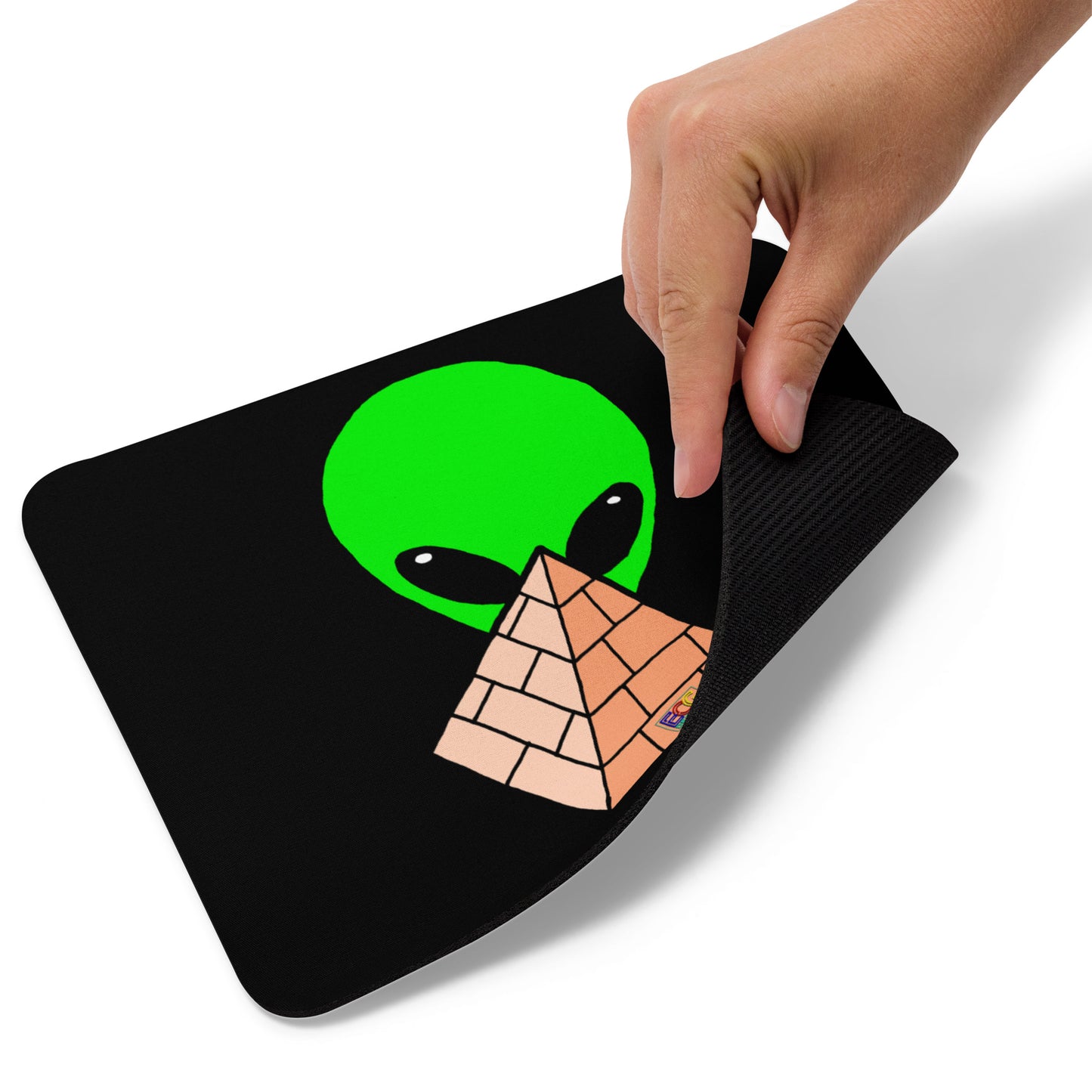 Green Alien Pyramid Mouse pad