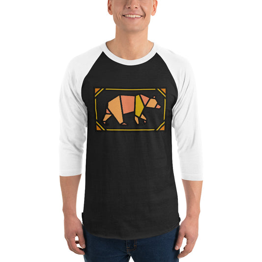 Orange Box Bear 3/4 sleeve raglan shirt