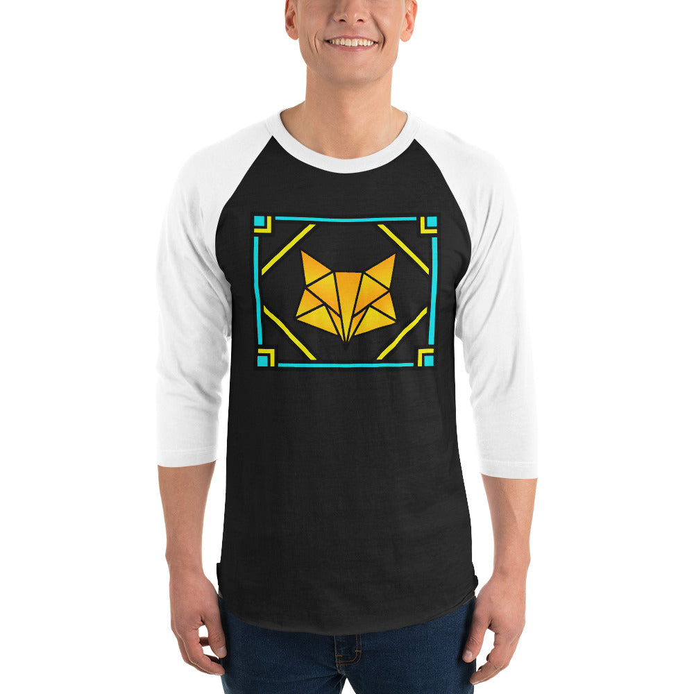 Orange Box Fox 3/4 sleeve raglan shirt