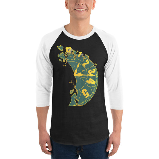 Broken Clock 3/4 sleeve raglan shirt