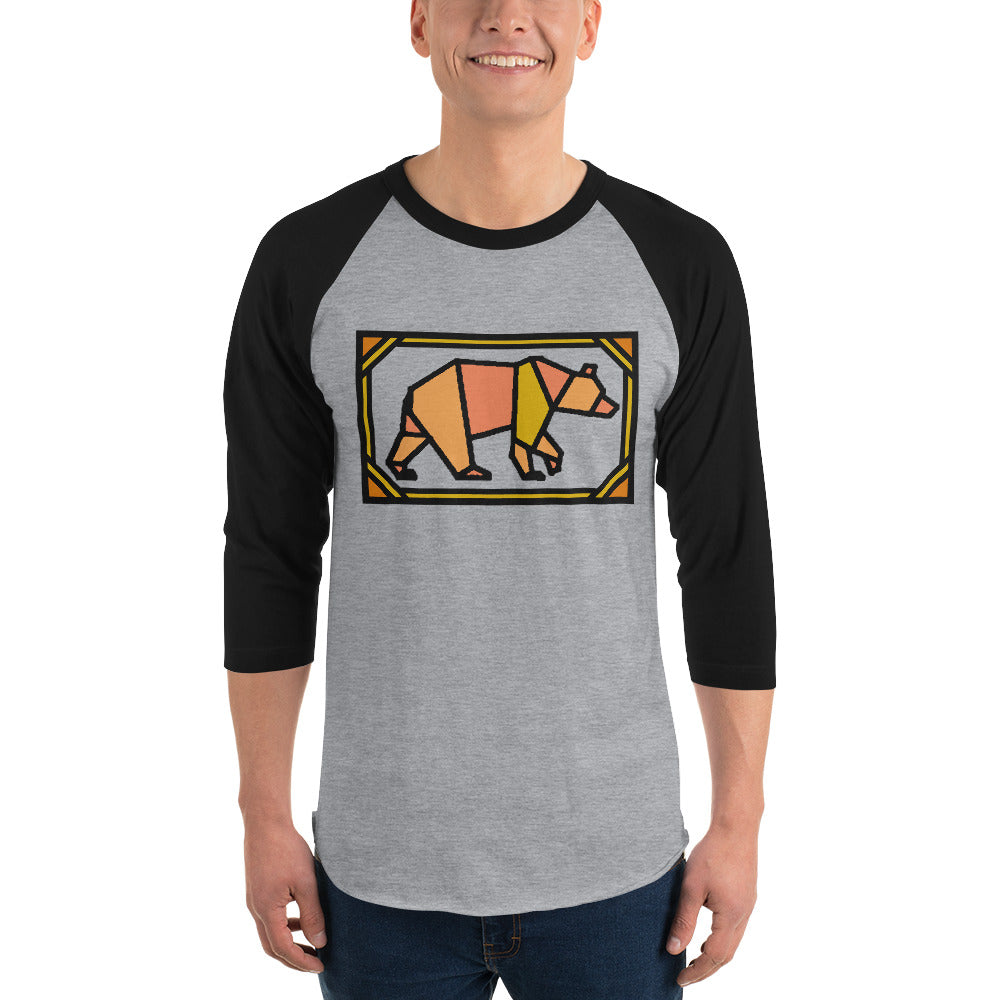 Orange Box Bear 3/4 sleeve raglan shirt