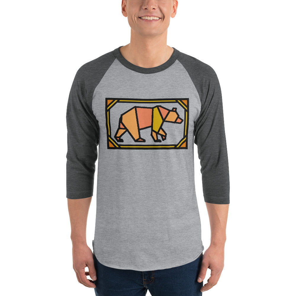 Orange Box Bear 3/4 sleeve raglan shirt